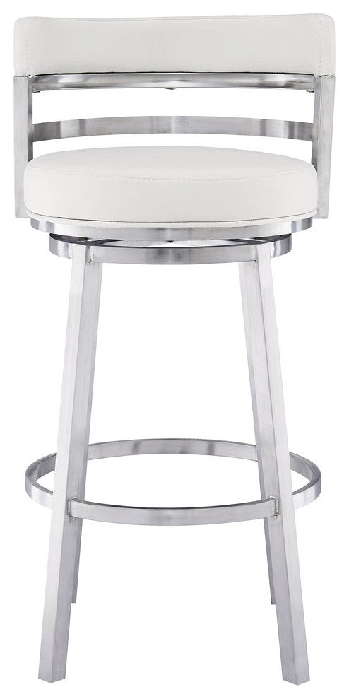 Madrid Swivel Stool, White, 30"