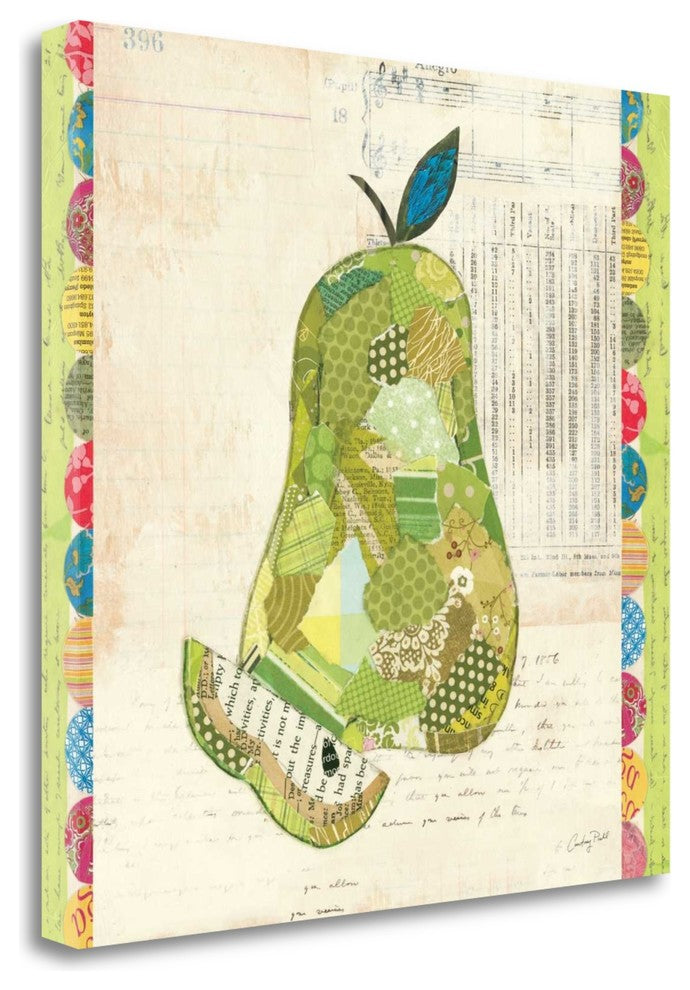 "Fruit Collage III - Pear" By Courtney Prahl, Giclee on Gallery Wrap Canvas