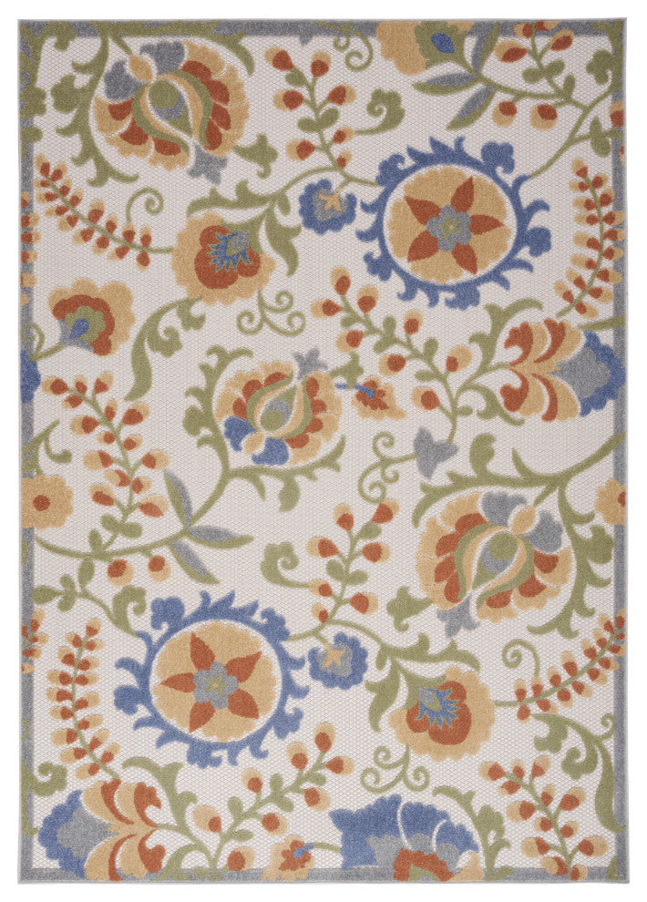 Nourison Aloha 6' x 9' Ivory Blue Outdoor Area Rug