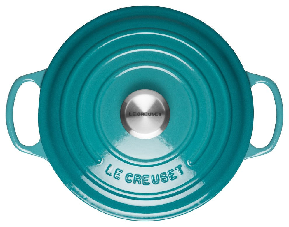 Le Creuset Signature Cast Iron Round Casserole, 20 cm, Teal