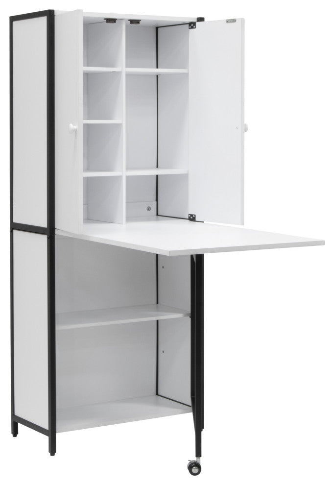 Sew Ready Craft, Office, Multi-use Armoire in Charcoal, White