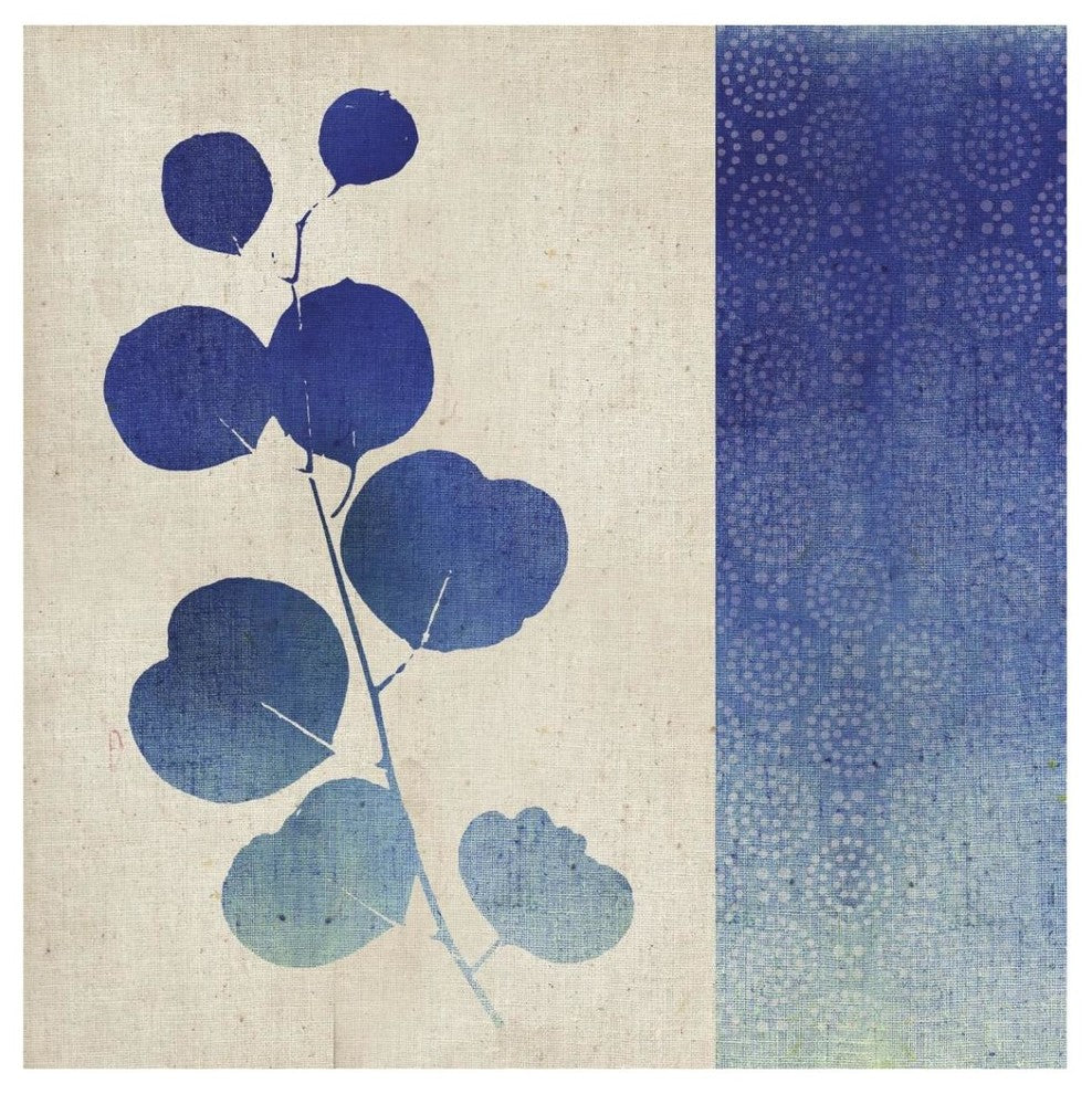 "Indigo Leaves II" Digital Paper Print by Studio Mousseau, 42"x42"