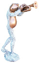 Pair of Musical Frogs Playing Instruments Bronze Statue Size: 16" x 13" x 33"H