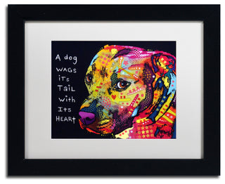 Dean Russo 'Gratitude Pitbull' Framed Art, Black Frame, 11"x14", White Matte