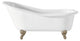 Cheviot Products Slipper Cast Iron Bathtub With Faucet Holes, Brushed Nickel