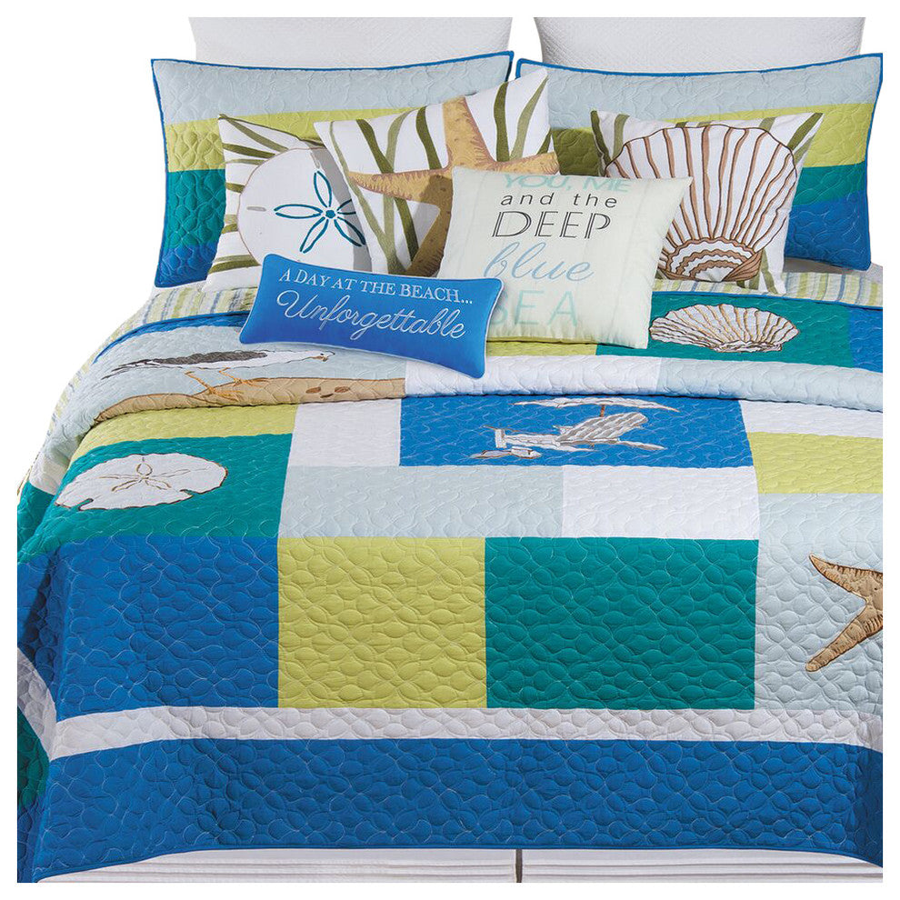 Blue Oasis King Quilt by C &F, Quilt Only