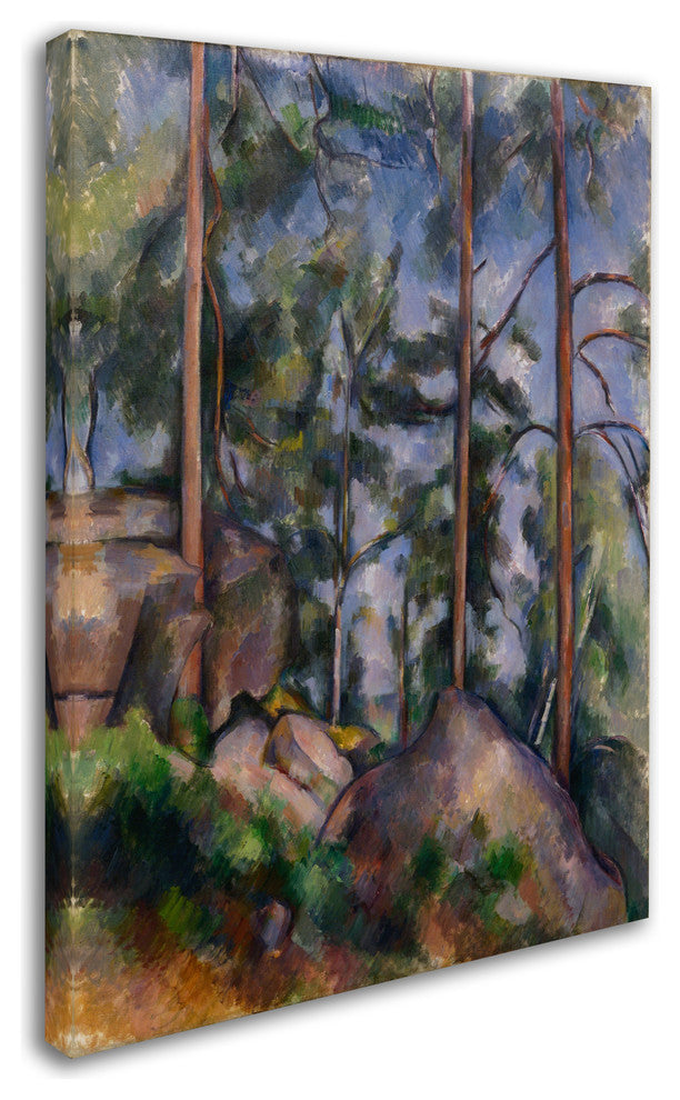 Cezanne 'pines and rocks' Canvas Art, 19 x 14