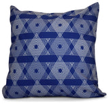 Decorative Holiday Pillow Geometric, Royal Blue, 20"x20"