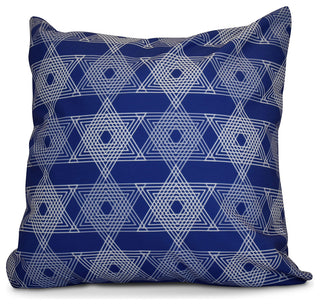 Decorative Holiday Pillow Geometric, Royal Blue, 20"x20"