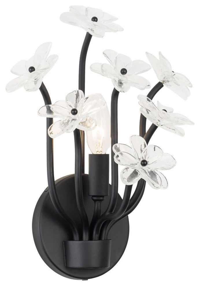 Wildflower 1-Lt Sconce - Matte Black