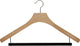 Deluxe Wooden Suit Hanger With Velvet Bar, Natural/Chrome, Box of 24