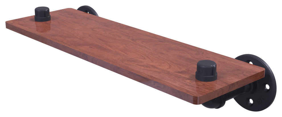 Pipeline Ironwood Shelf, Matte Black, 16"