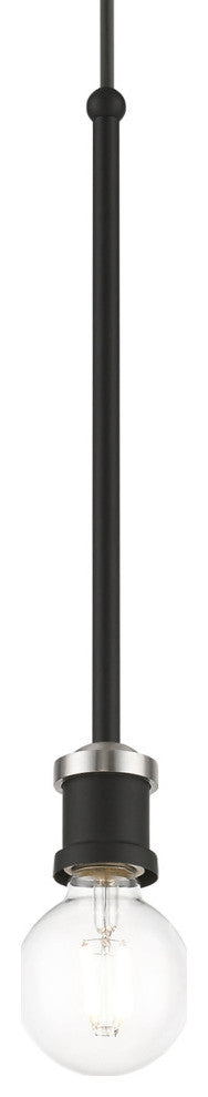 Lansdale 1 Light Black With Brushed Nickel Accents Single Pendant
