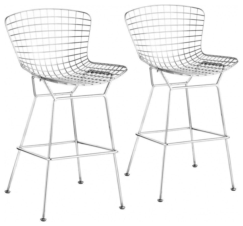 Wire Bar Chair, Set of 2 Chrome