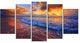 Beautiful Waves under Cloudy Sky, Large Seashore Canvas Print, 60"x32", 5 Panels