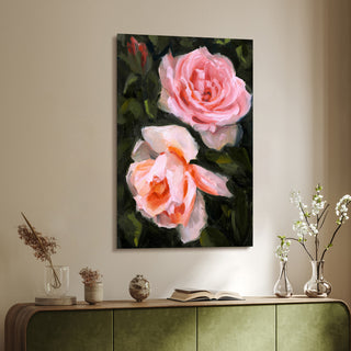 "Ethereal Roses" Frameless Reverse Printed Tempered Art Glass Wall Art, Tmp-210784-4832