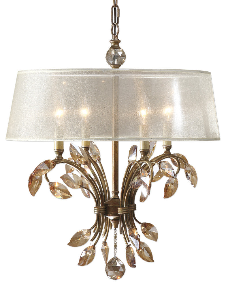 Uttermost Alenya 4-Light Gold Metal Chandelier