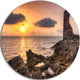 Historic Ruins At Sunset Africa, Seashore Disc Metal Artwork, 11"