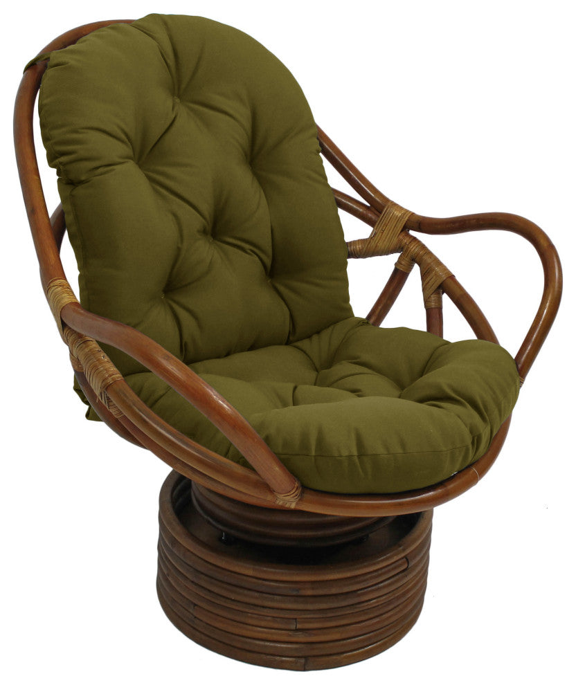 48"X24" Solid Outdoor Spun Polyester Swivel Rocker Cushion, Avocado