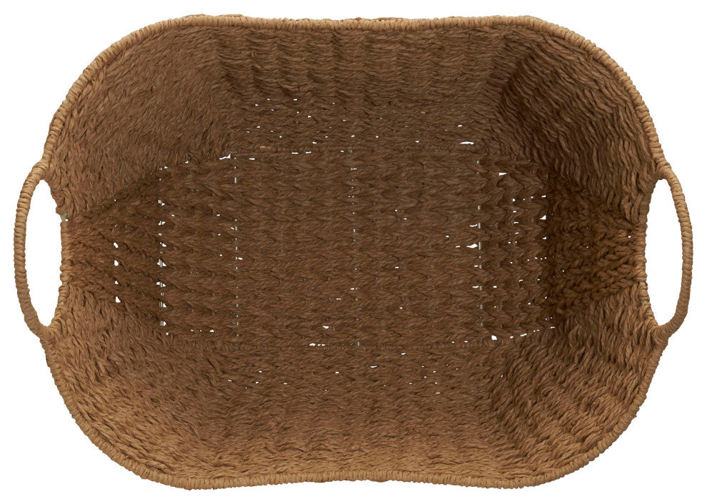 Natural Paper Rope Basket With Handles