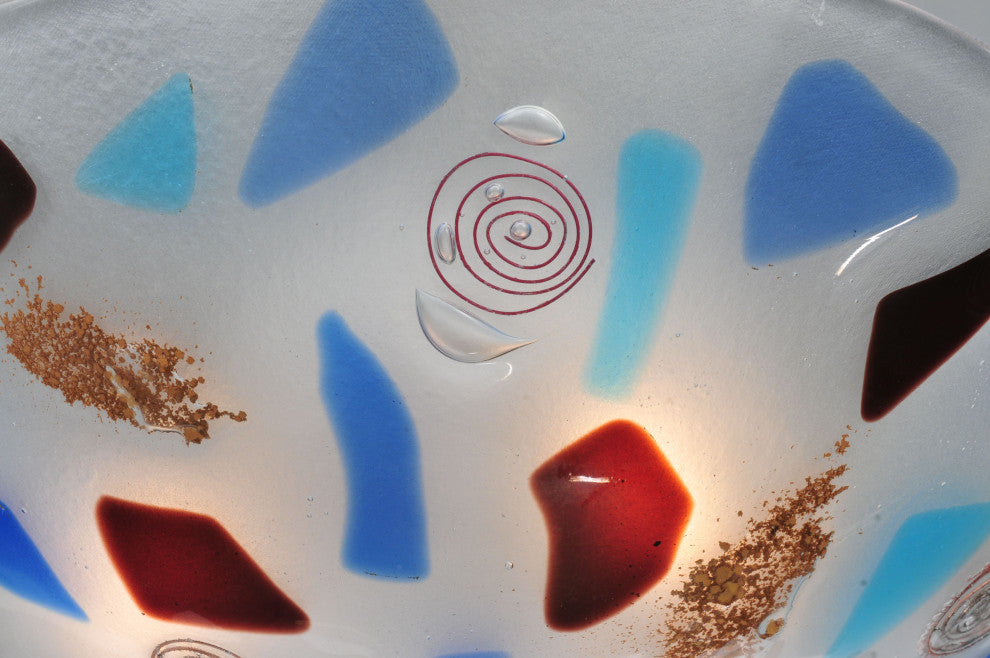 18 Wide Organic Festival Glass Flushmount
