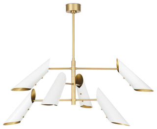 Vest Chandelier, White and Natural Brass