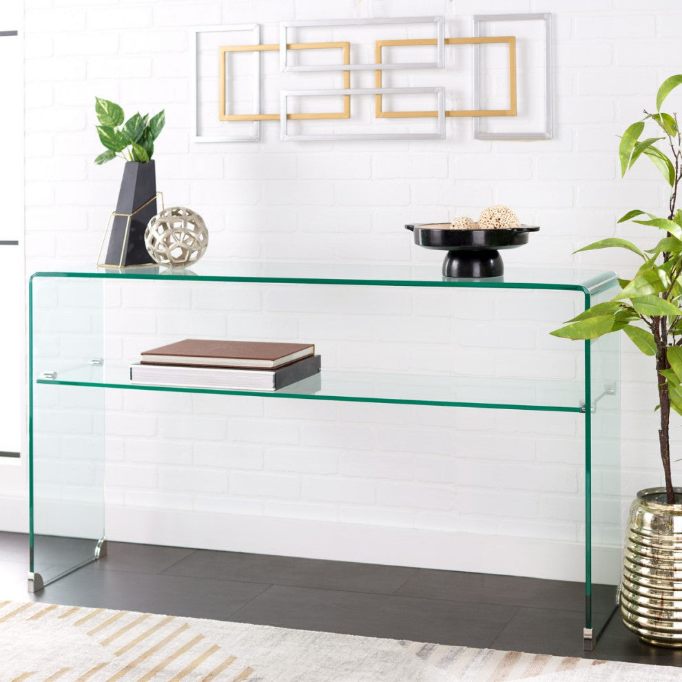 Safavieh Dash Glass 1 Shelf Console Table, Clear