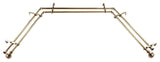 Arman Bay Window Double Curtain Rod, Antique Brass