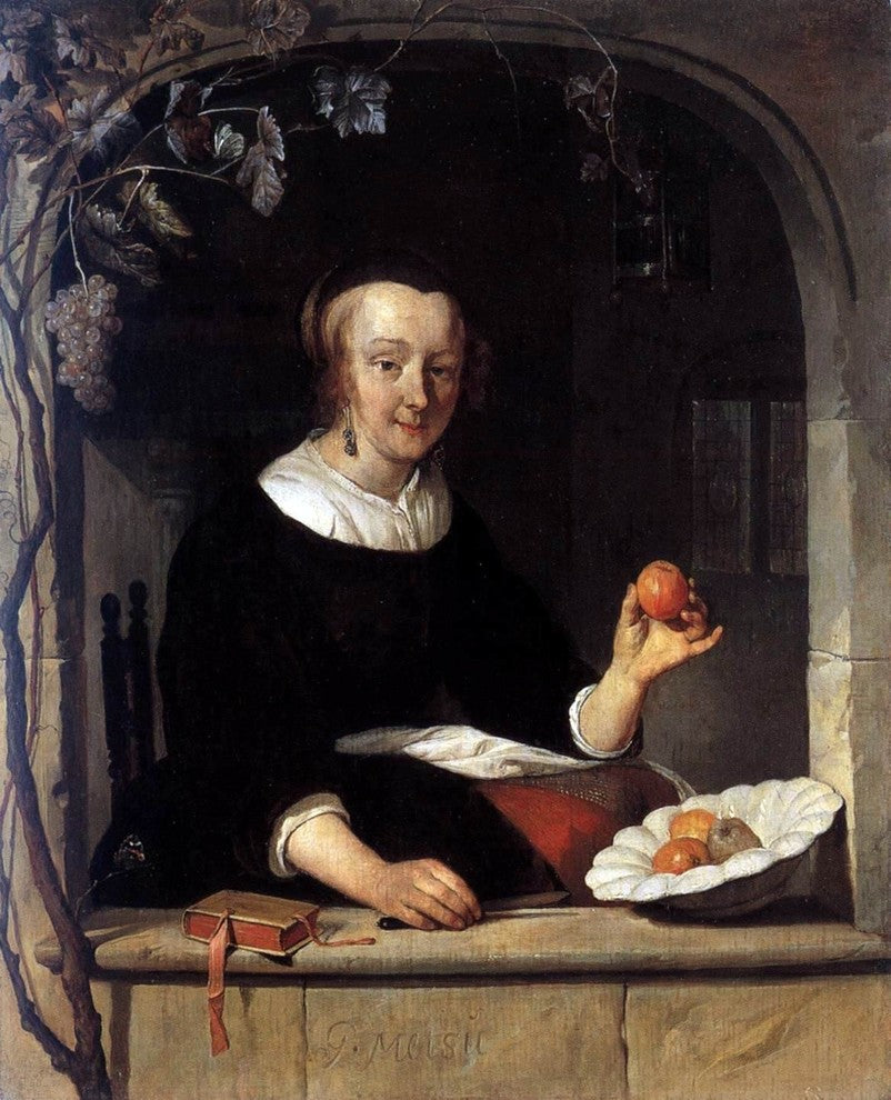 Gabriel Metsu Lady Seated in a Window, 20"x25" Gallery Wrapped Canvas Print