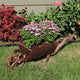 Sunnydaze Wooden Decorative Wheelbarrow Garden Planter, 10"x11"x35"