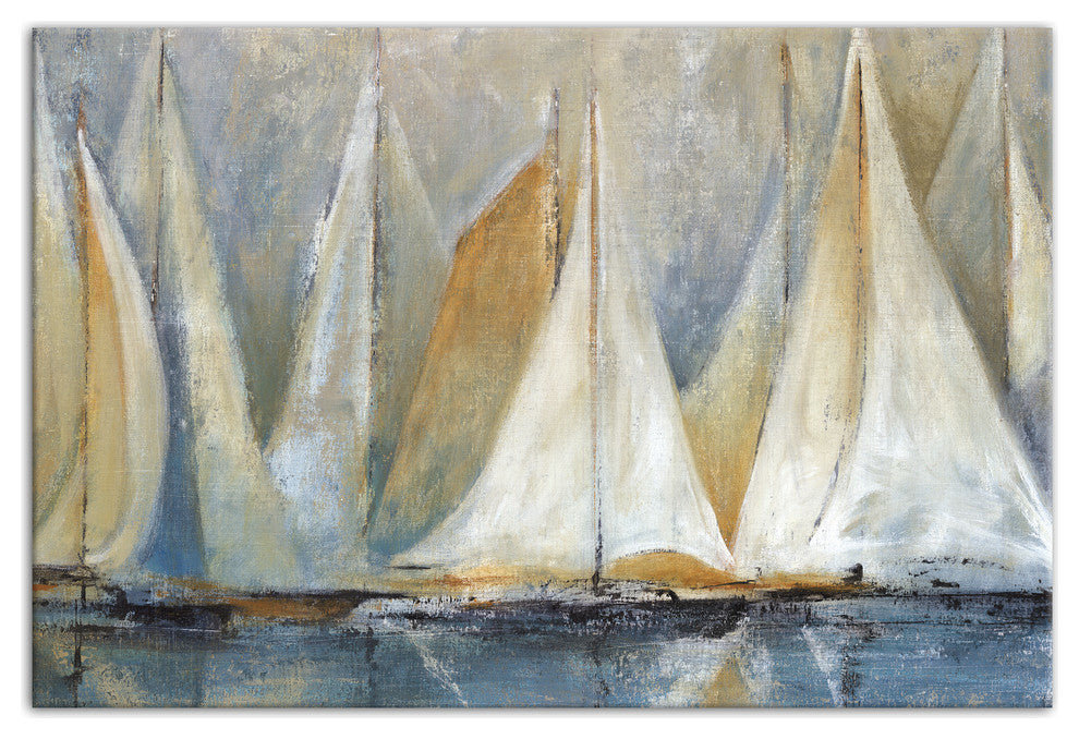 "Sailboats On Water" Canvas Wall Art, 20"x30", Unframed