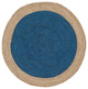Safavieh Natural Fiber Nf801D Striped Rug, Royal Blue/Natural, 9'0"x9'0" Round