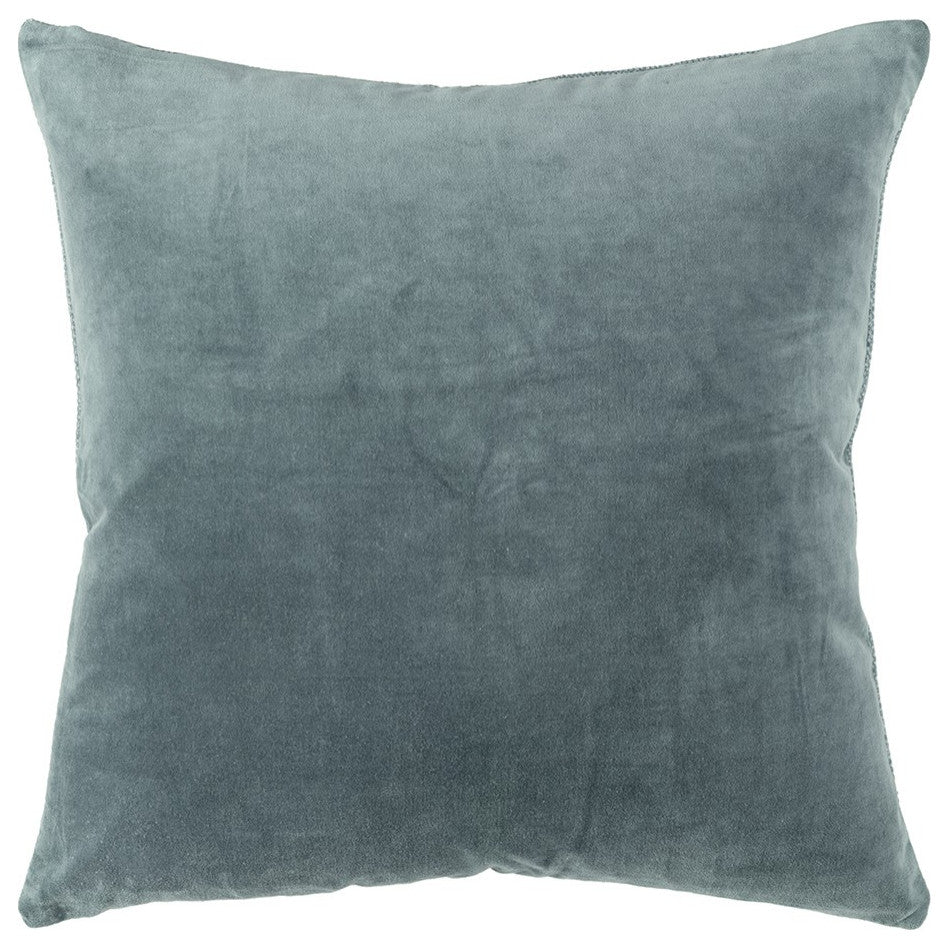 Teal Solid Reversible Cotton Velvet Throw Pillow