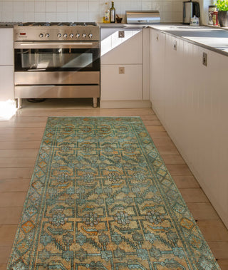 Vintage Distressed Aracy Rust/Grey Runner, 4'11 x 9'9