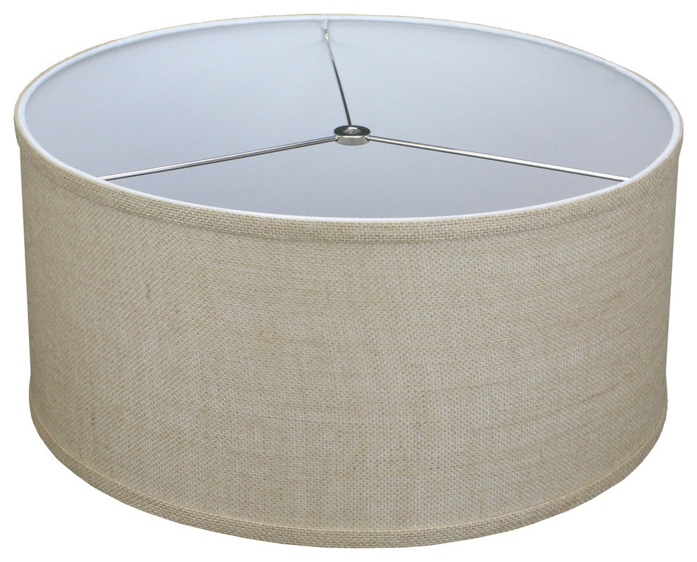Fenchel Shades 17"x17"x8" Spider Attachment Drum Lamp Shade, Burlap Natura
