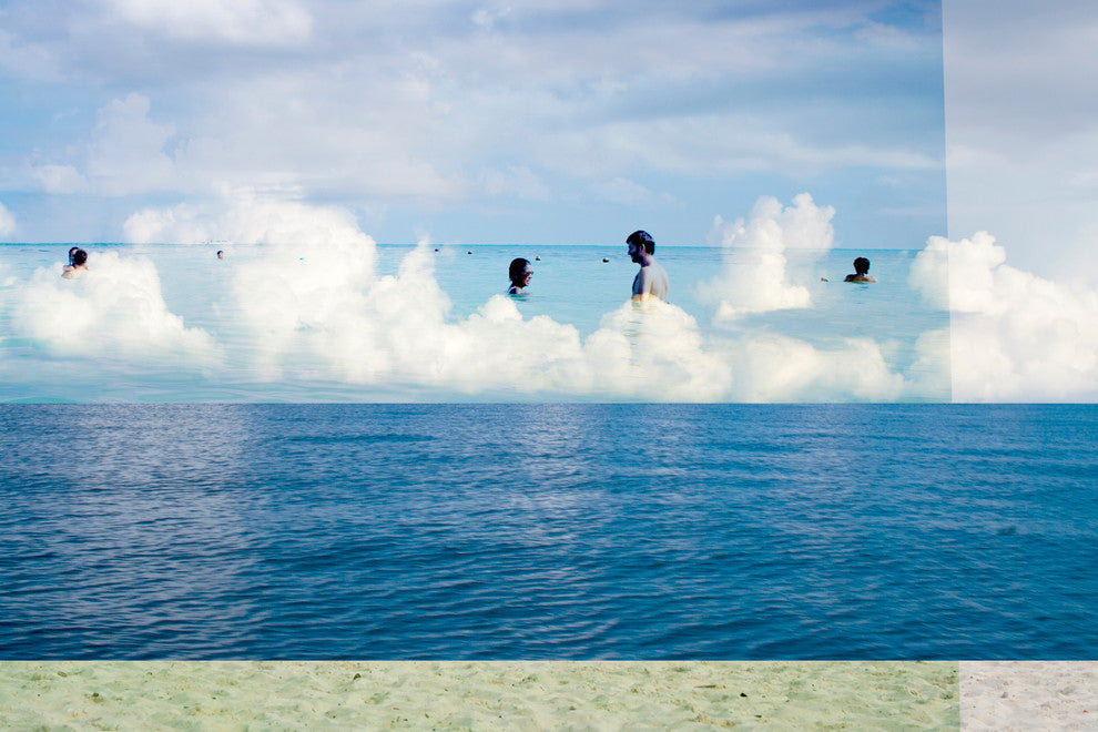 Beach Collage, Head in the  Clouds Print, 30"x20"