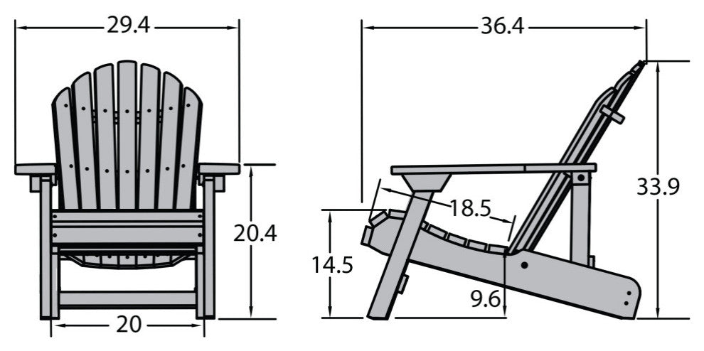 Hamilton Folding and Reclining Adirondack Chair, Nantucket Blue
