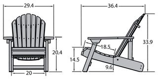 Hamilton Folding and Reclining Adirondack Chair, Nantucket Blue