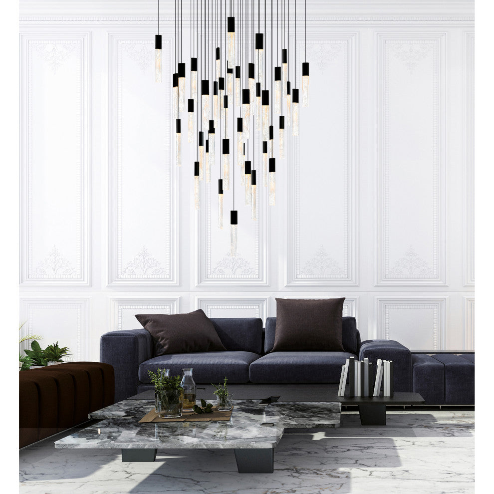 Greta Integrated LED Black Chandelier