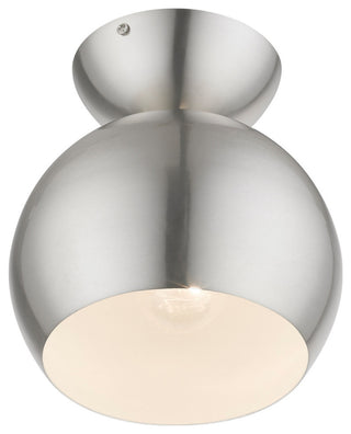 Stockton 1 Light Brushed Nickel Globe Semi-Flush
