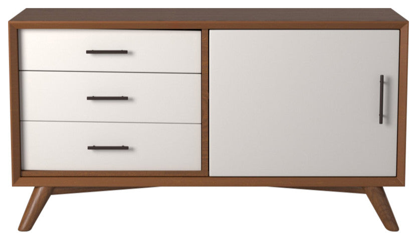 Flynn Small TV Console, Acorn/White
