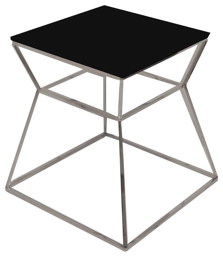 Prism Side Table, Material: Glass, Black