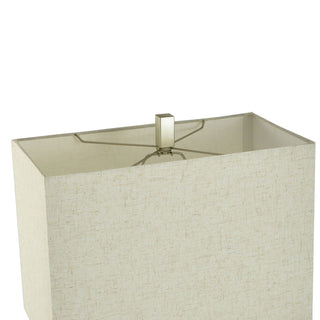 Brushed And Satin Modern Table Lamp, Brushed Nickel And Black