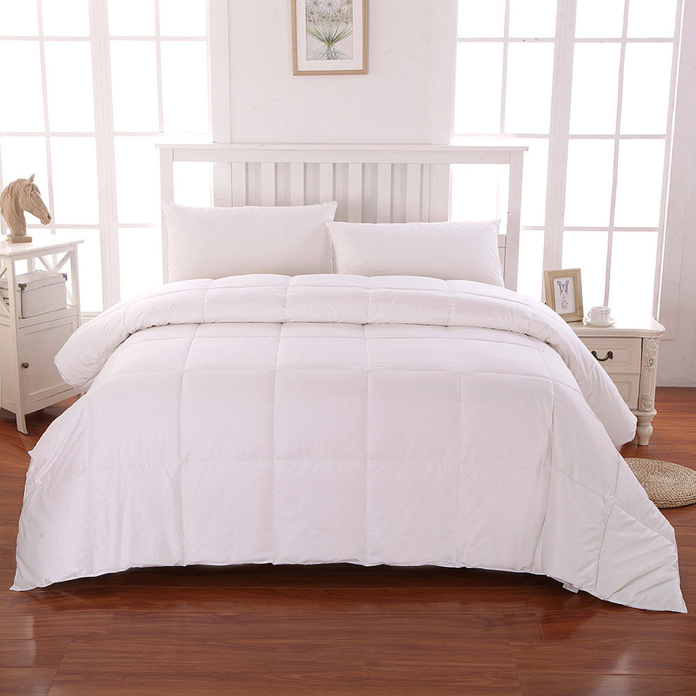 Cottonpure Sustainable Cotton Filled Breathable Hypoallergenic Comforter, Twin