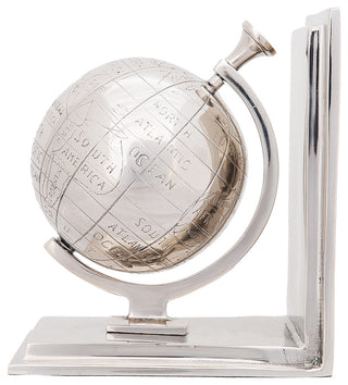Alum Globe Bookend Set Of Two Aluminum Home Decor