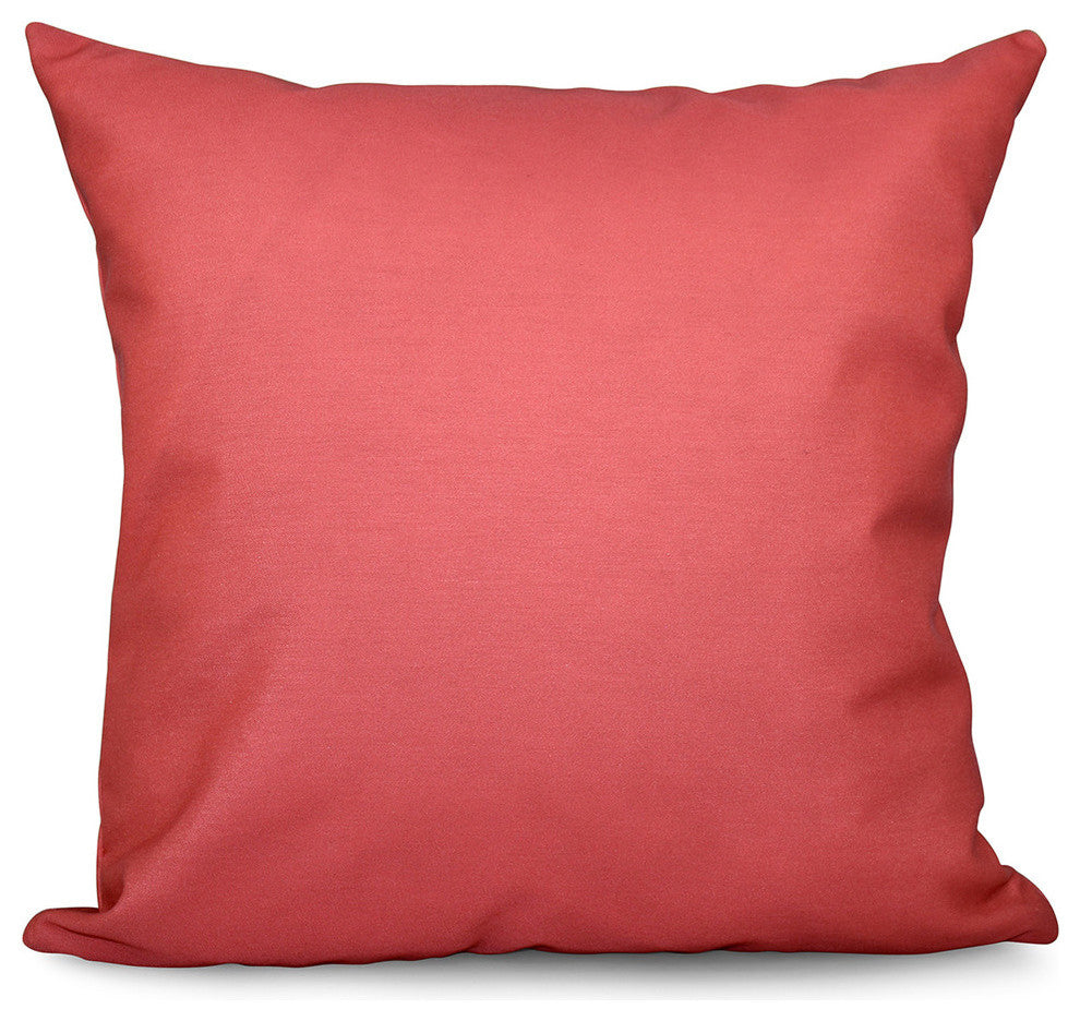 Solid Decorative Pillow, Coral, 18"x18"