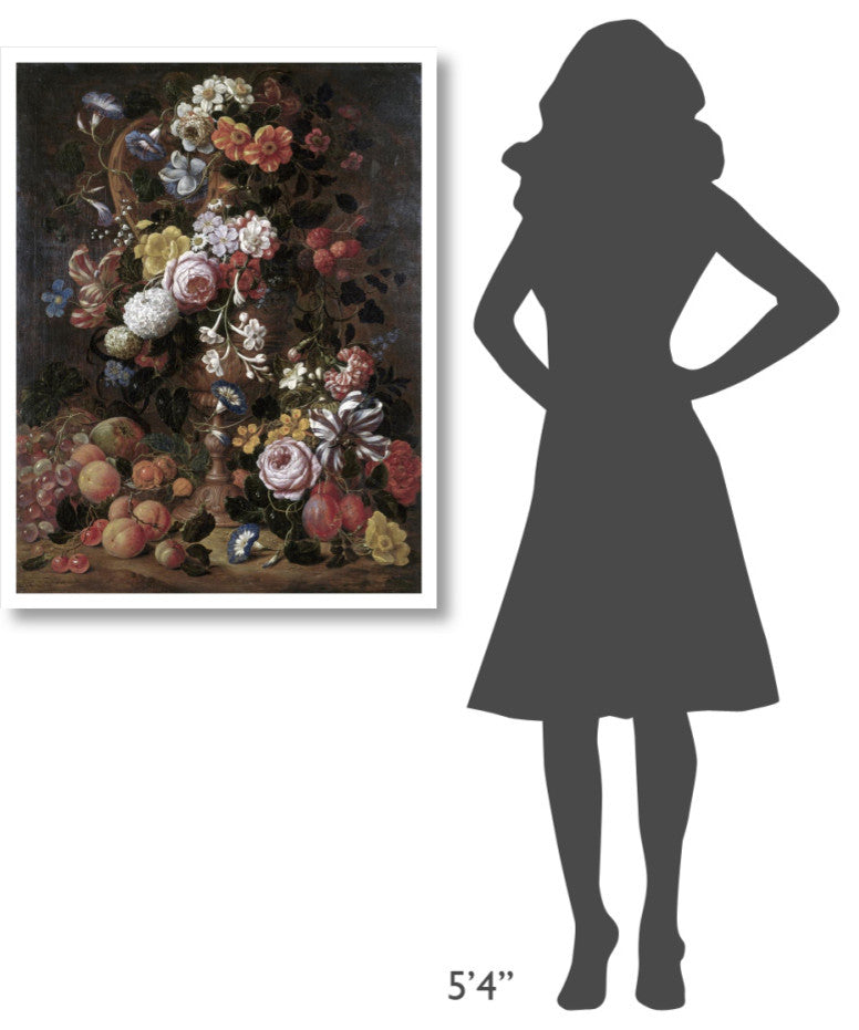 "Roses, Dahlias, Convolvulus and Other Flowers" Paper Art, 29"x38"