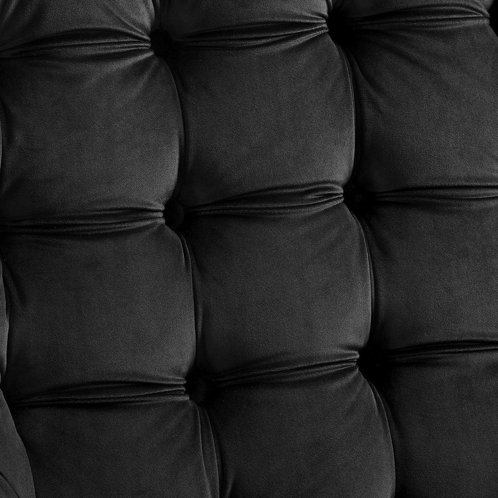 Suggest Button Tufted Upholstered Velvet Lounge Chair