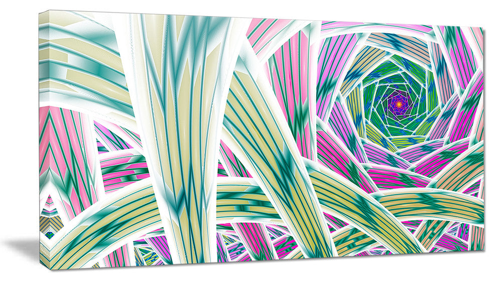 Purple Fractal Endless Tunnel, Abstract Canvas Art Print, 32x16