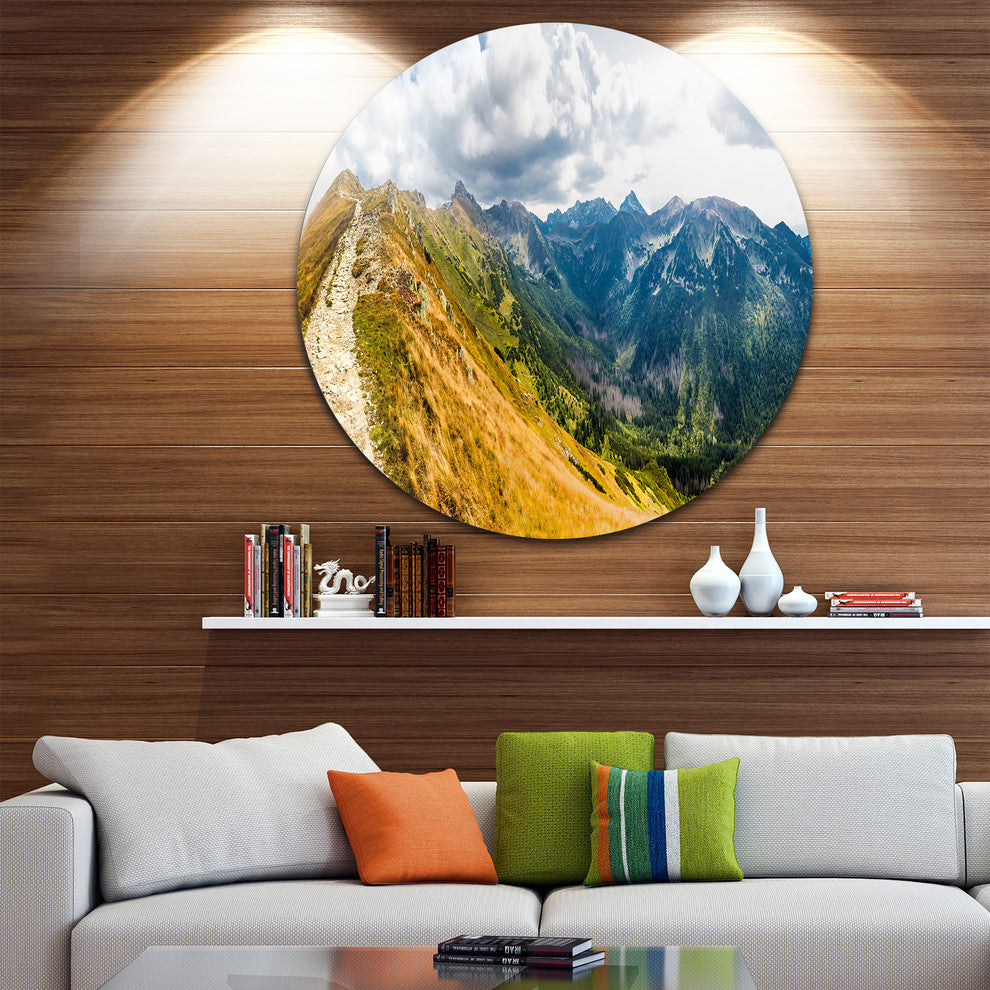 Low Tatras Hike Panorama, Landscape Round Wall Art, 11"